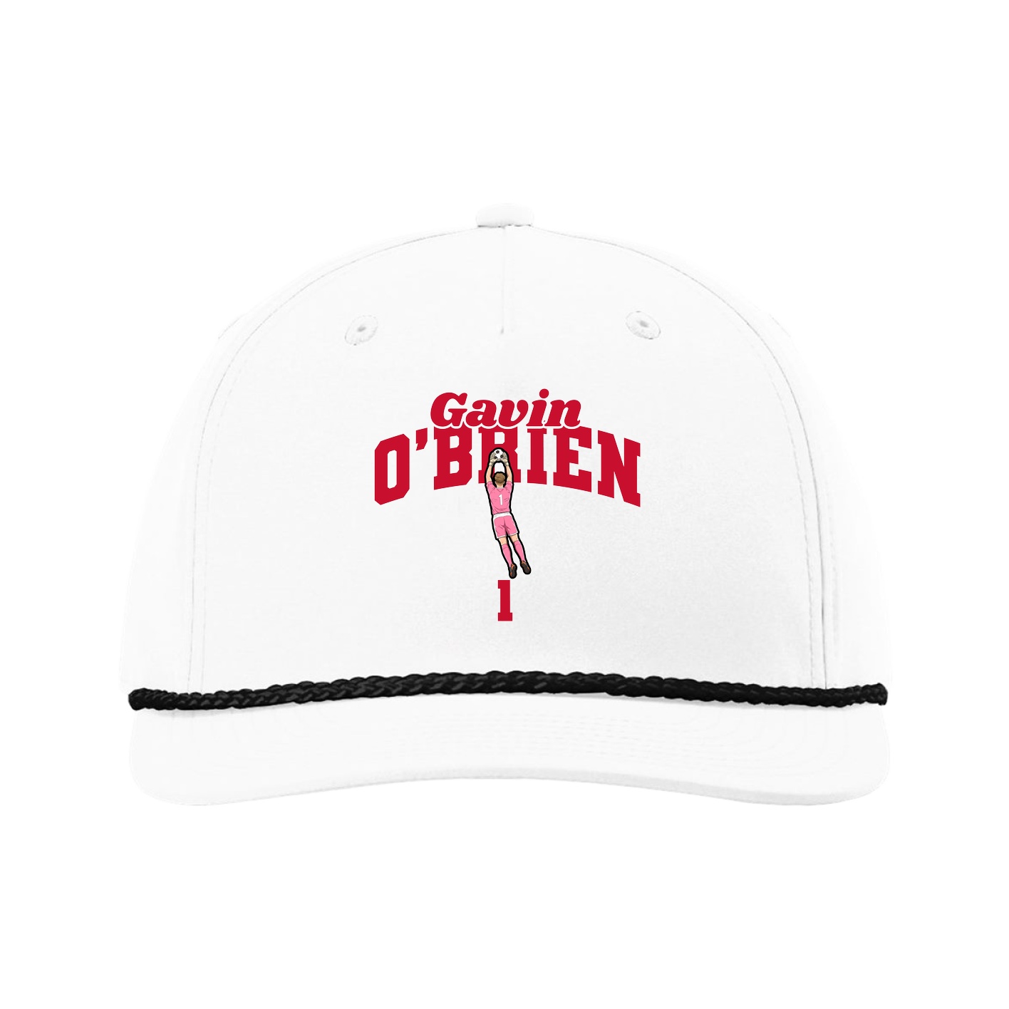 Five-Panel Classic Rope Cap — Signature Arch in White
