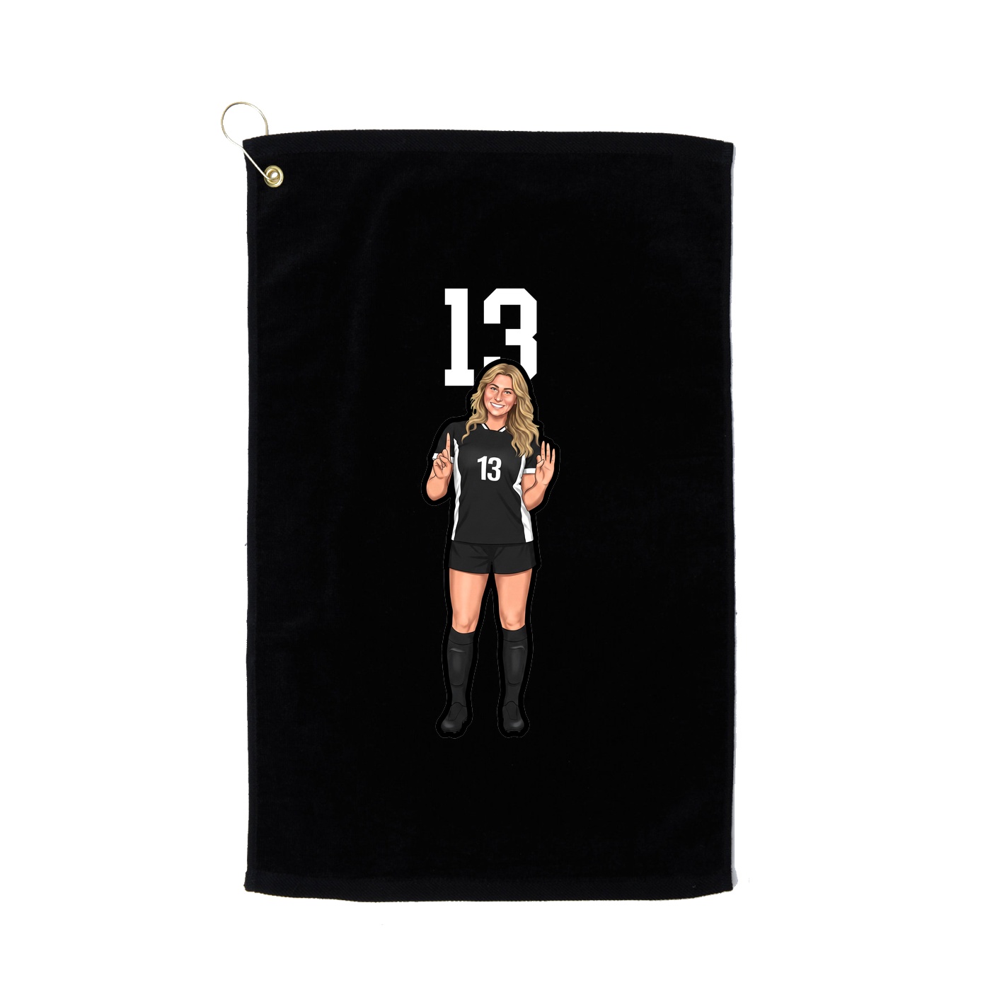 Golf Towel — Number Top in Black