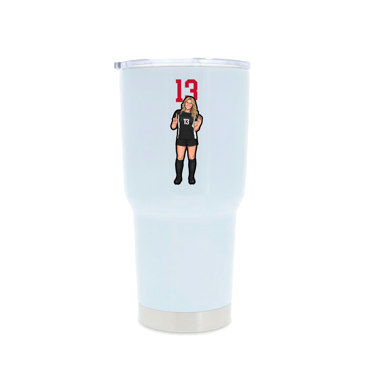 30oz Stainless Steel Tumbler — Number Top in White