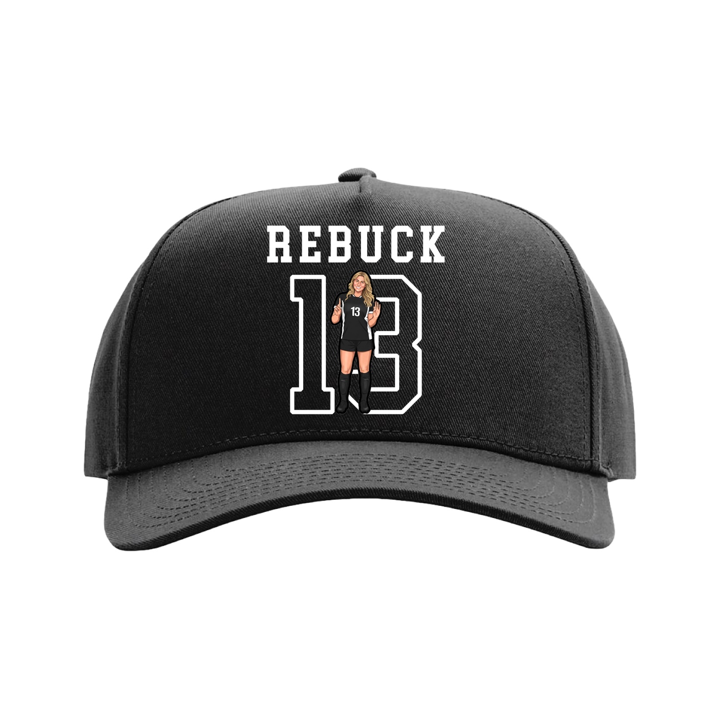 Full Fabric Five-Panel Champ Cap — Shirsey in Black