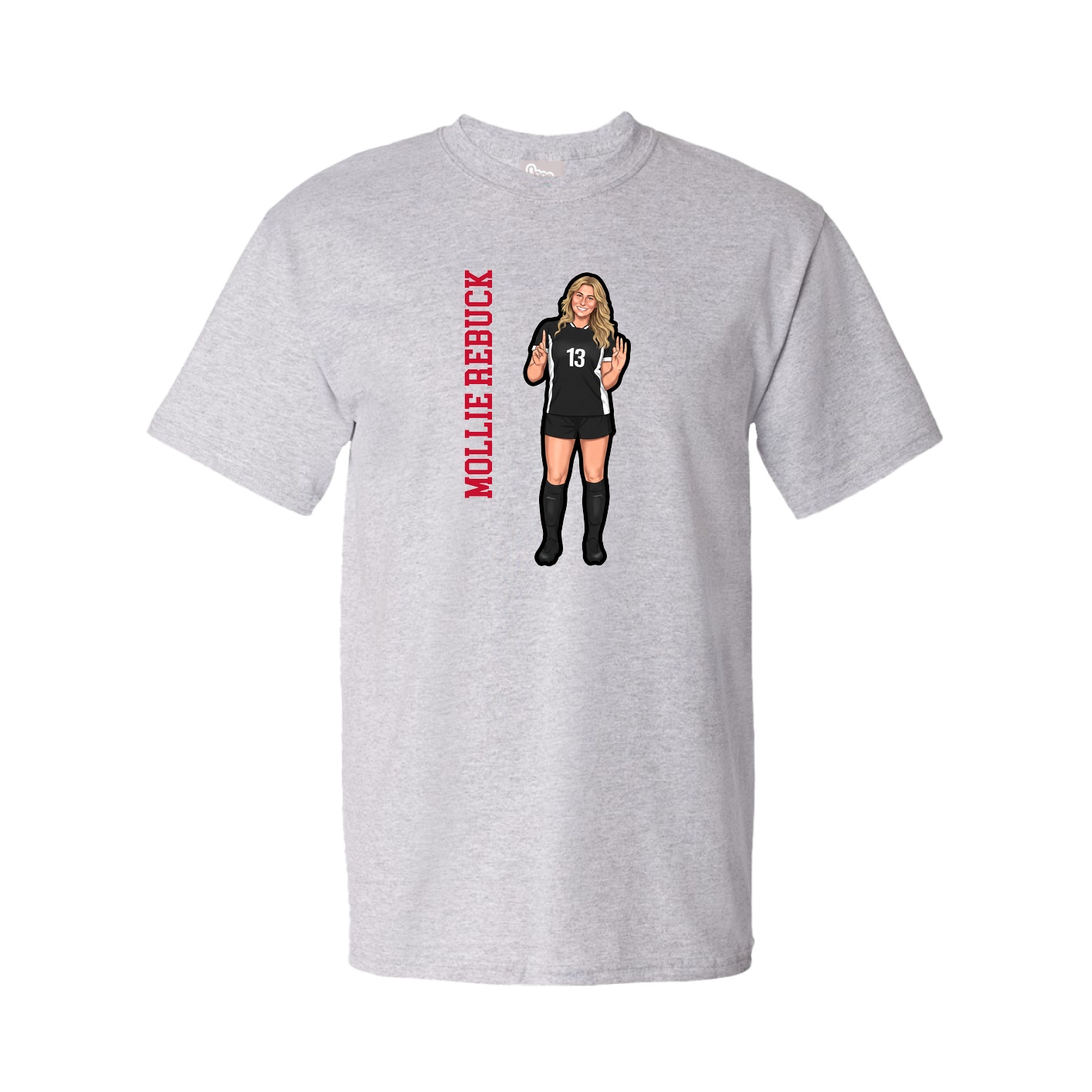 Tee — Name Vertical in Grey