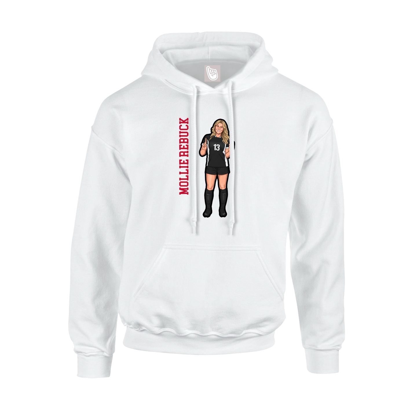 Youth Hoodie — Name Vertical in White