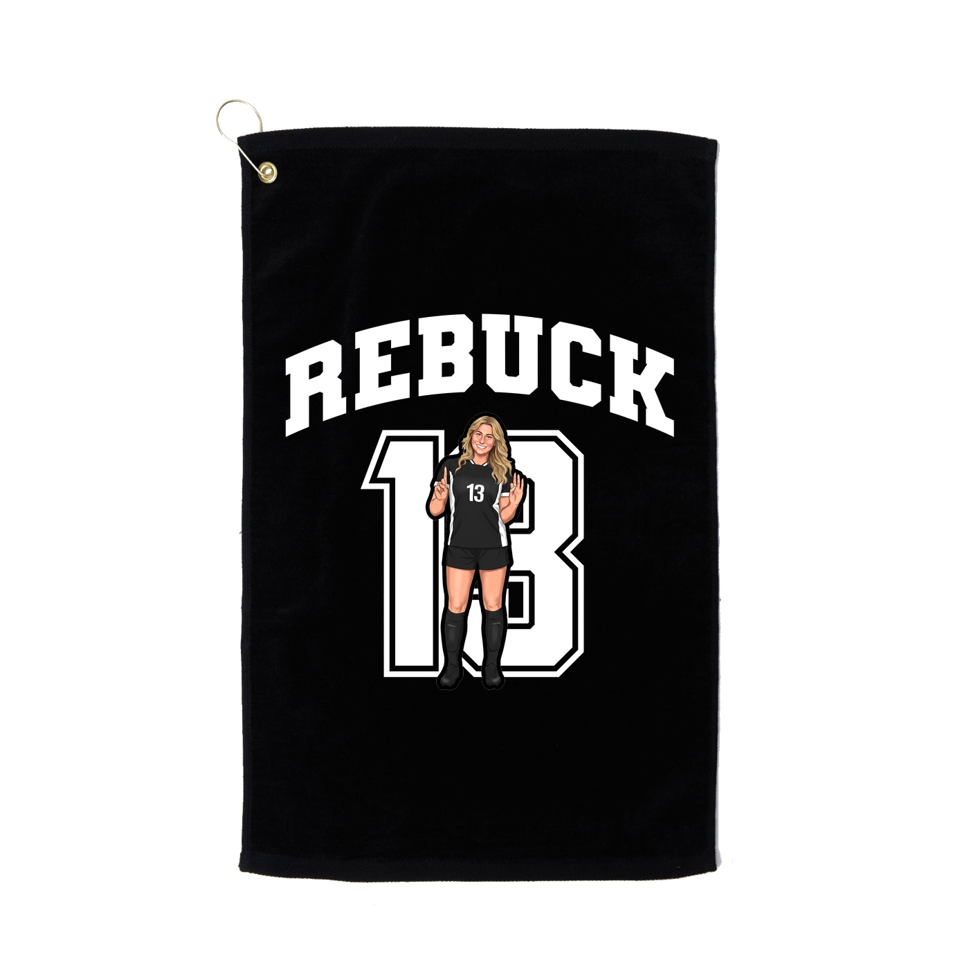 Golf Towel — Number in Black