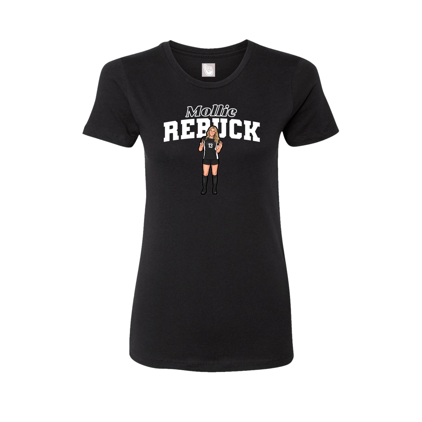 Fitted Women's Tee — Name Arch in Black