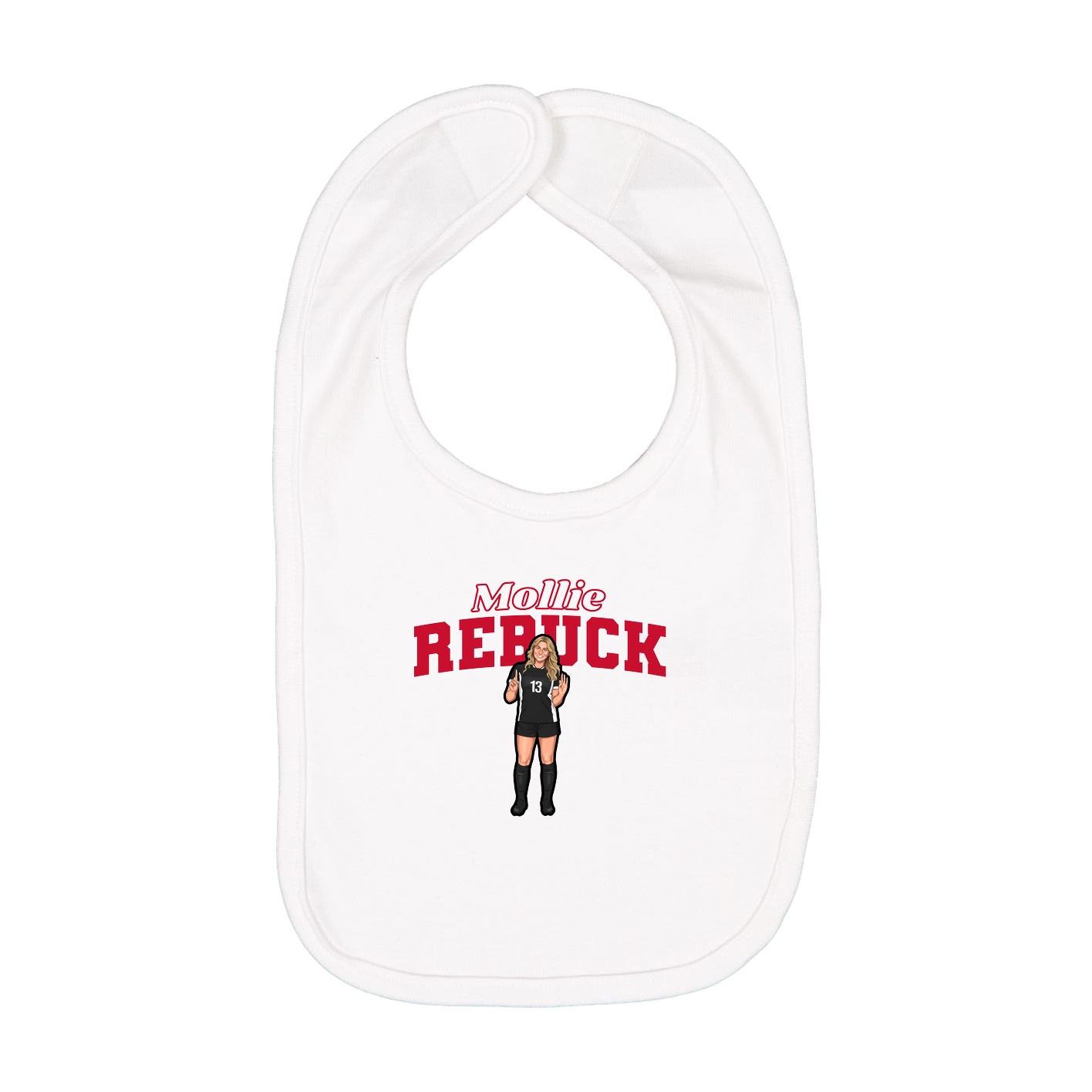 Infant Bib — Name Arch in White