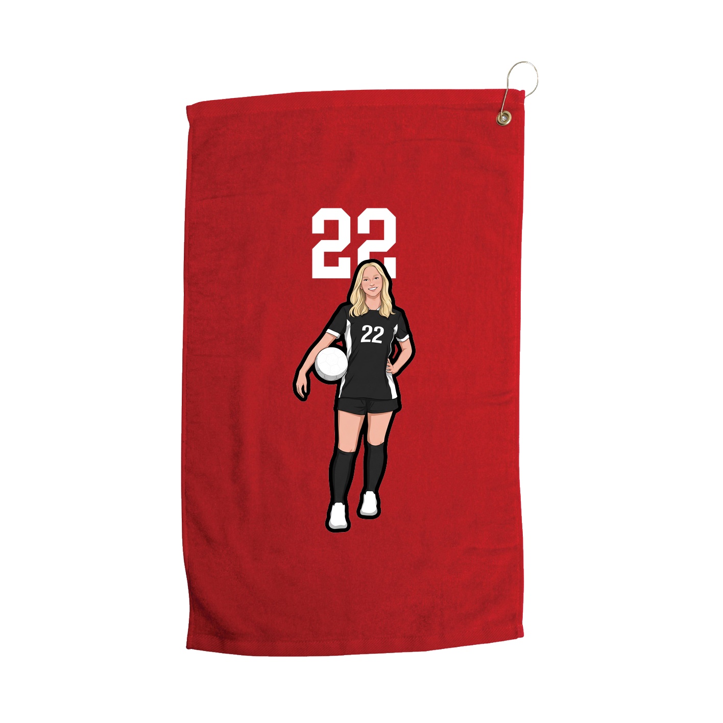 Golf Towel — Number Top in Red