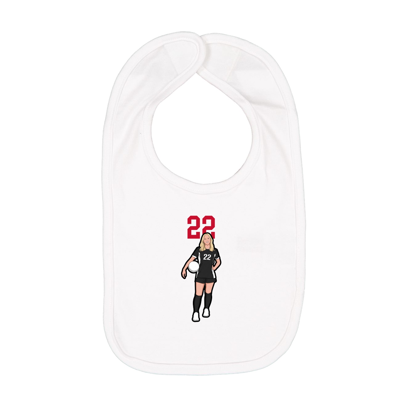 Infant Bib — Number Top in White