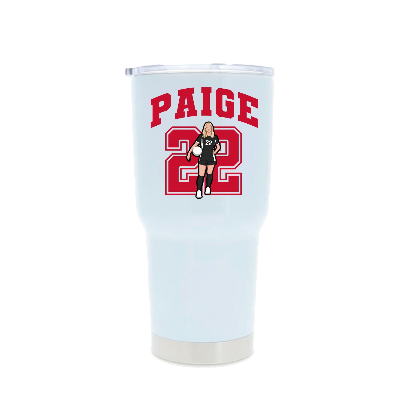 30oz Stainless Steel Tumbler — Number in White