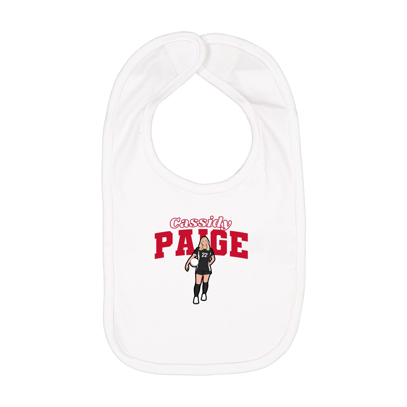 Infant Bib — Name Arch in White