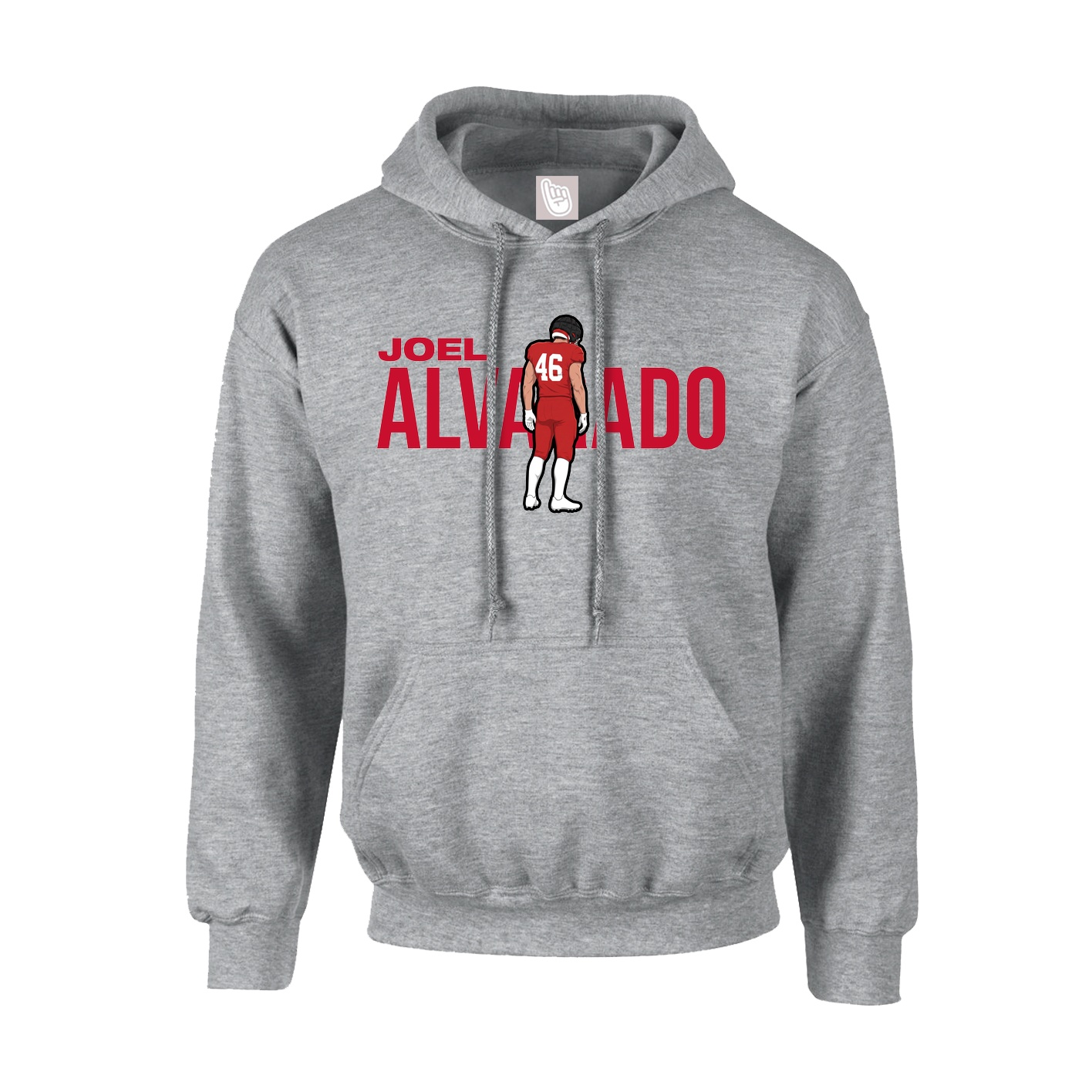 Hoodie — Player Name in Grey
