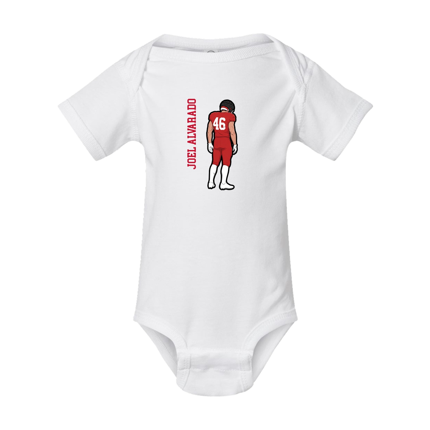 Baby Onesie — Name Vertical in White