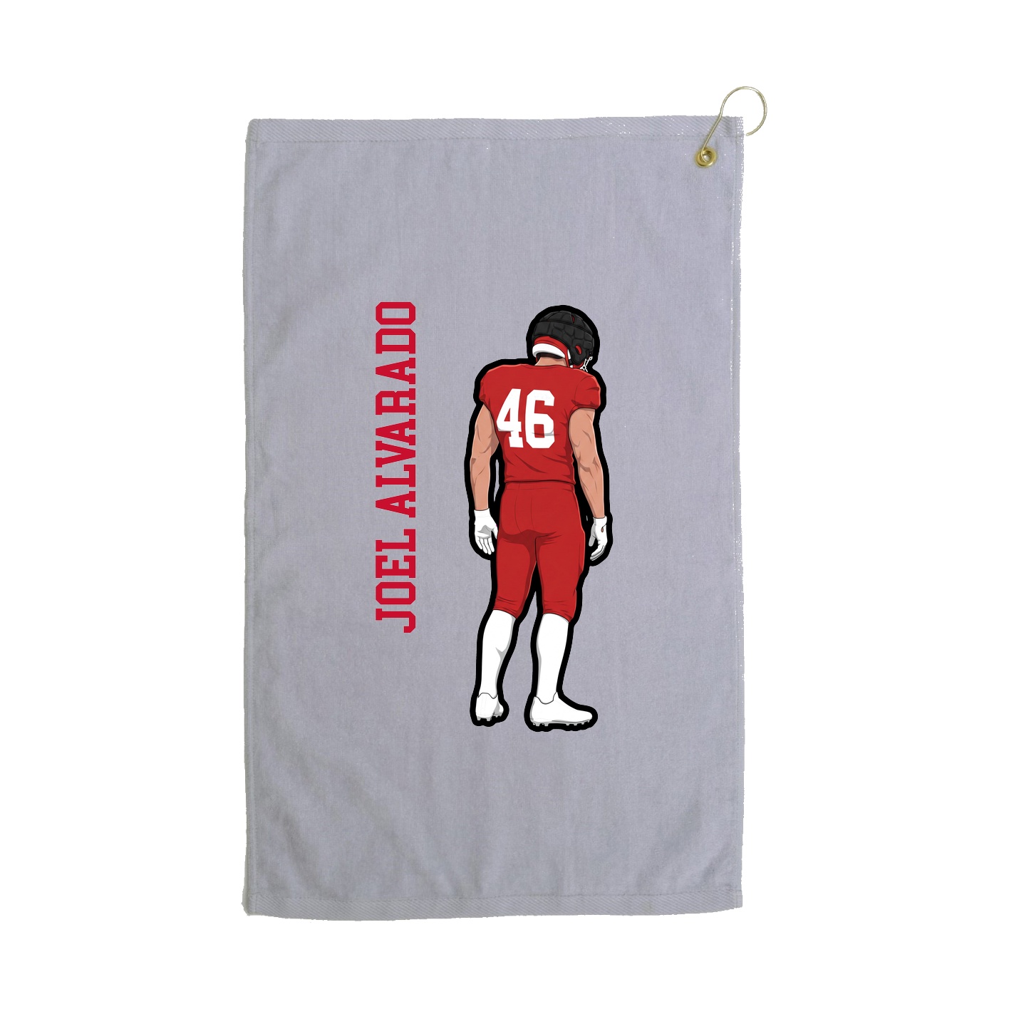 Golf Towel — Name Vertical in Grey