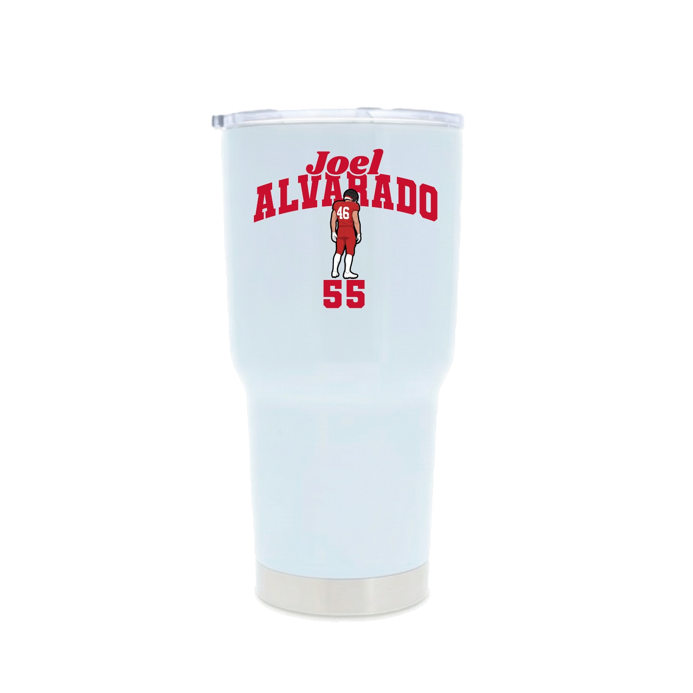 30oz Stainless Steel Tumbler — Signature Arch in White