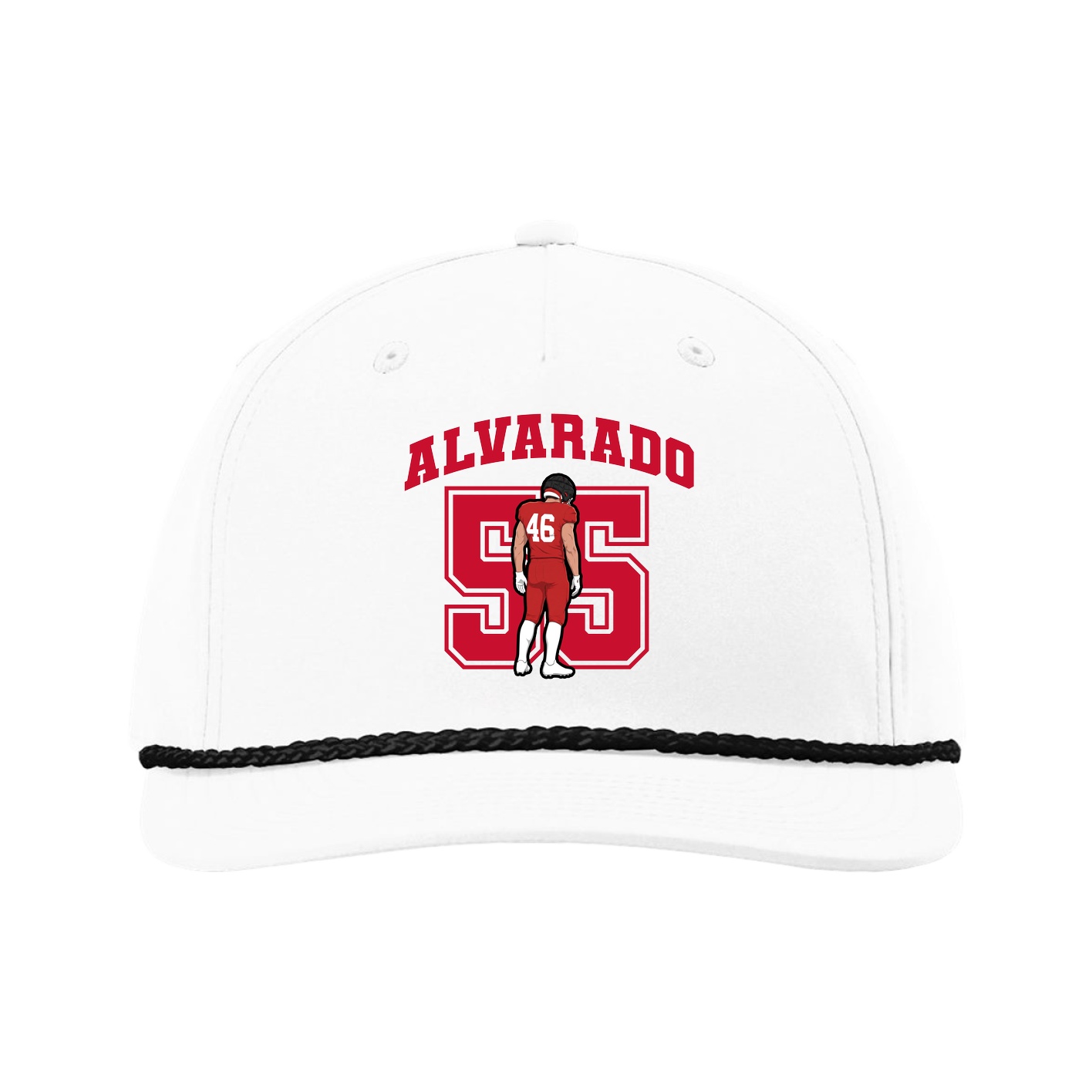 Five-Panel Classic Rope Cap — Number in White