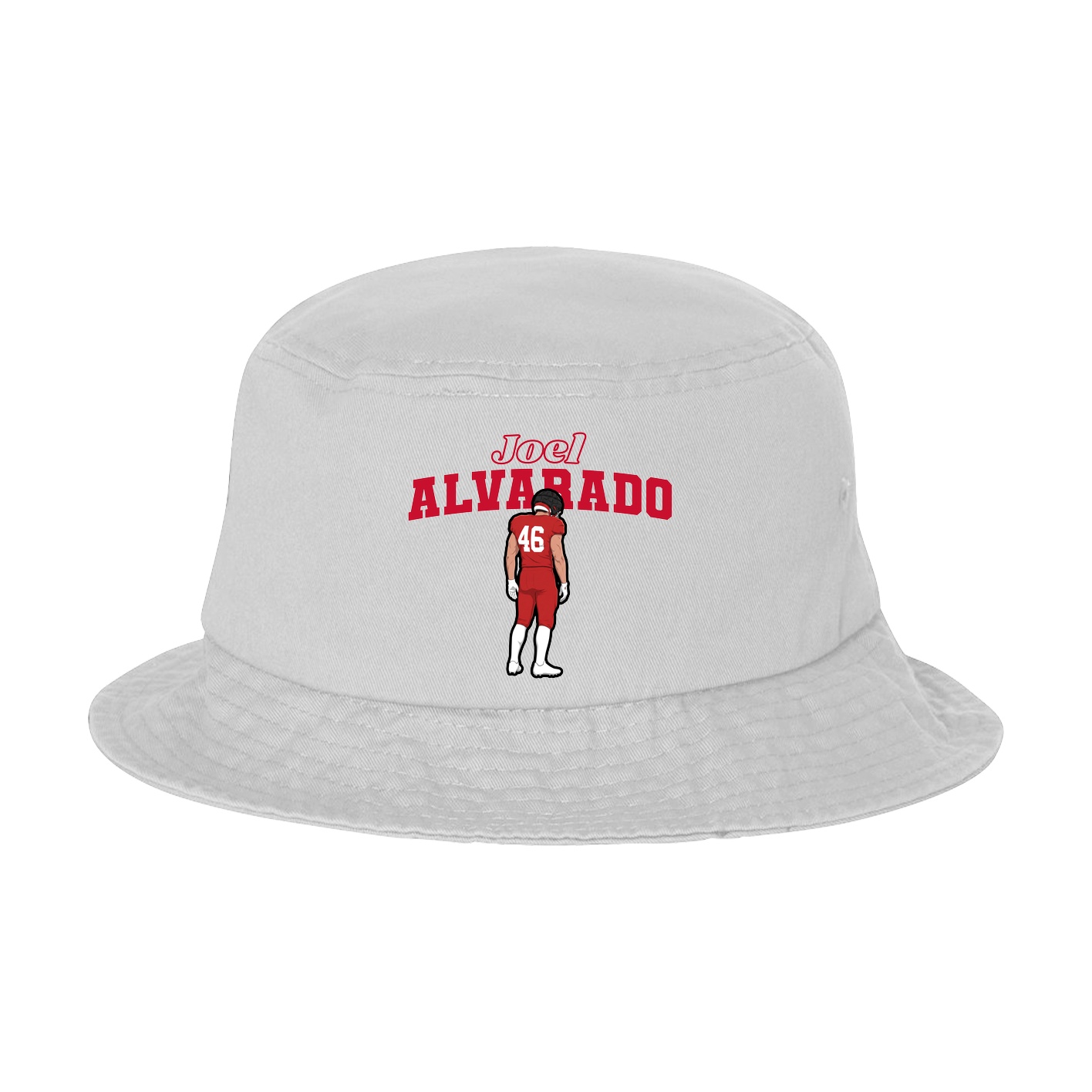 Bucket Cap — Name Arch in White