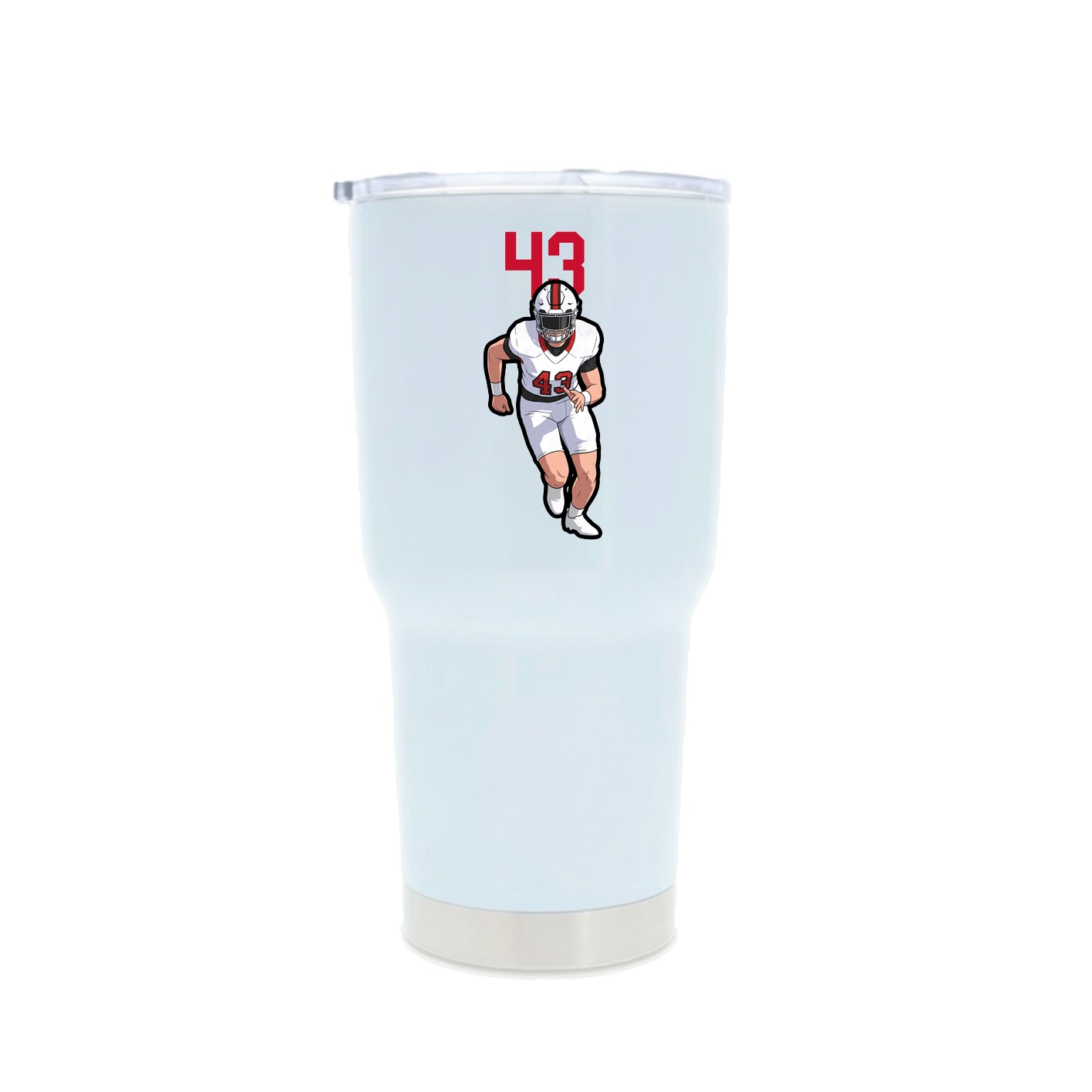 30oz Stainless Steel Tumbler — Number Top in White