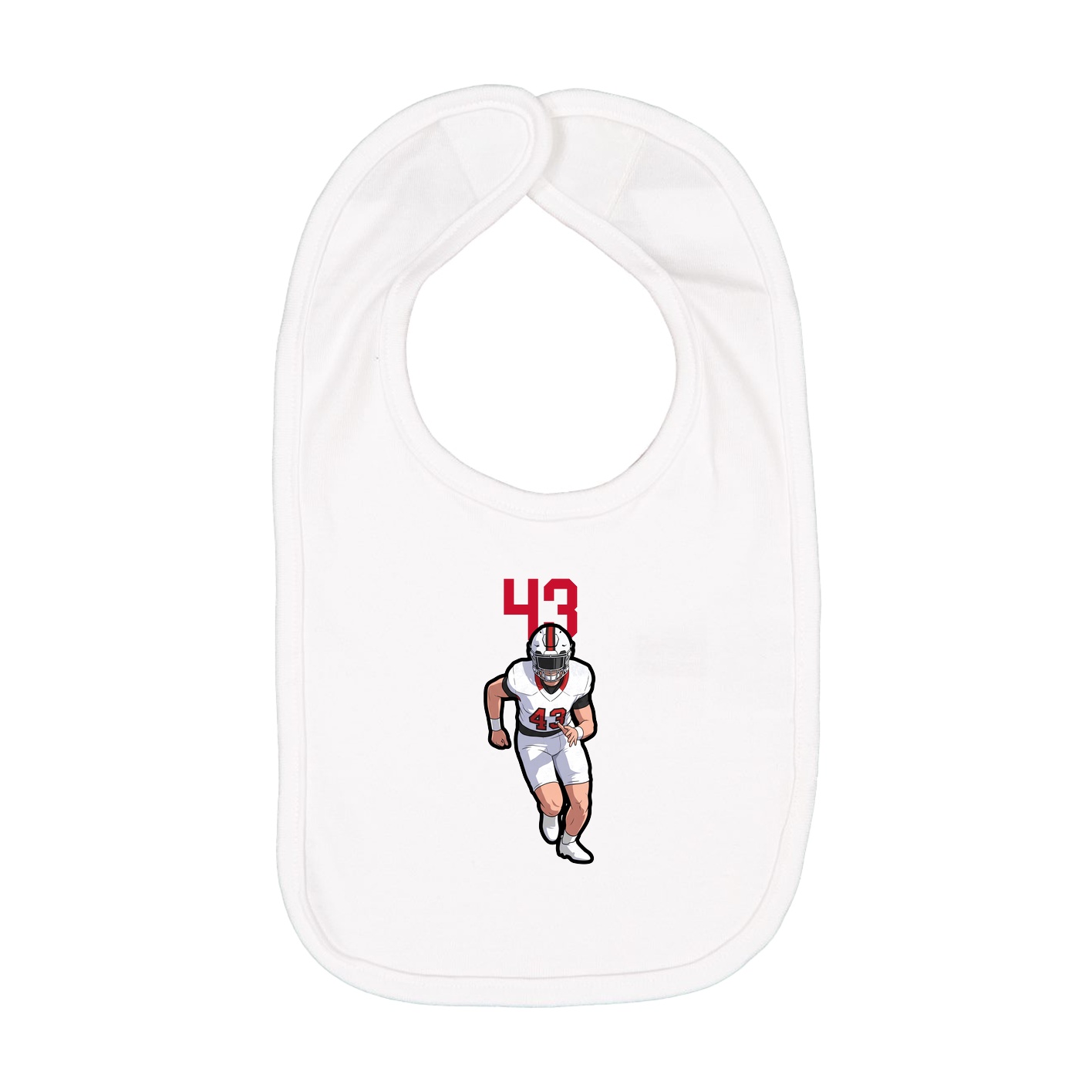 Infant Bib — Number Top in White