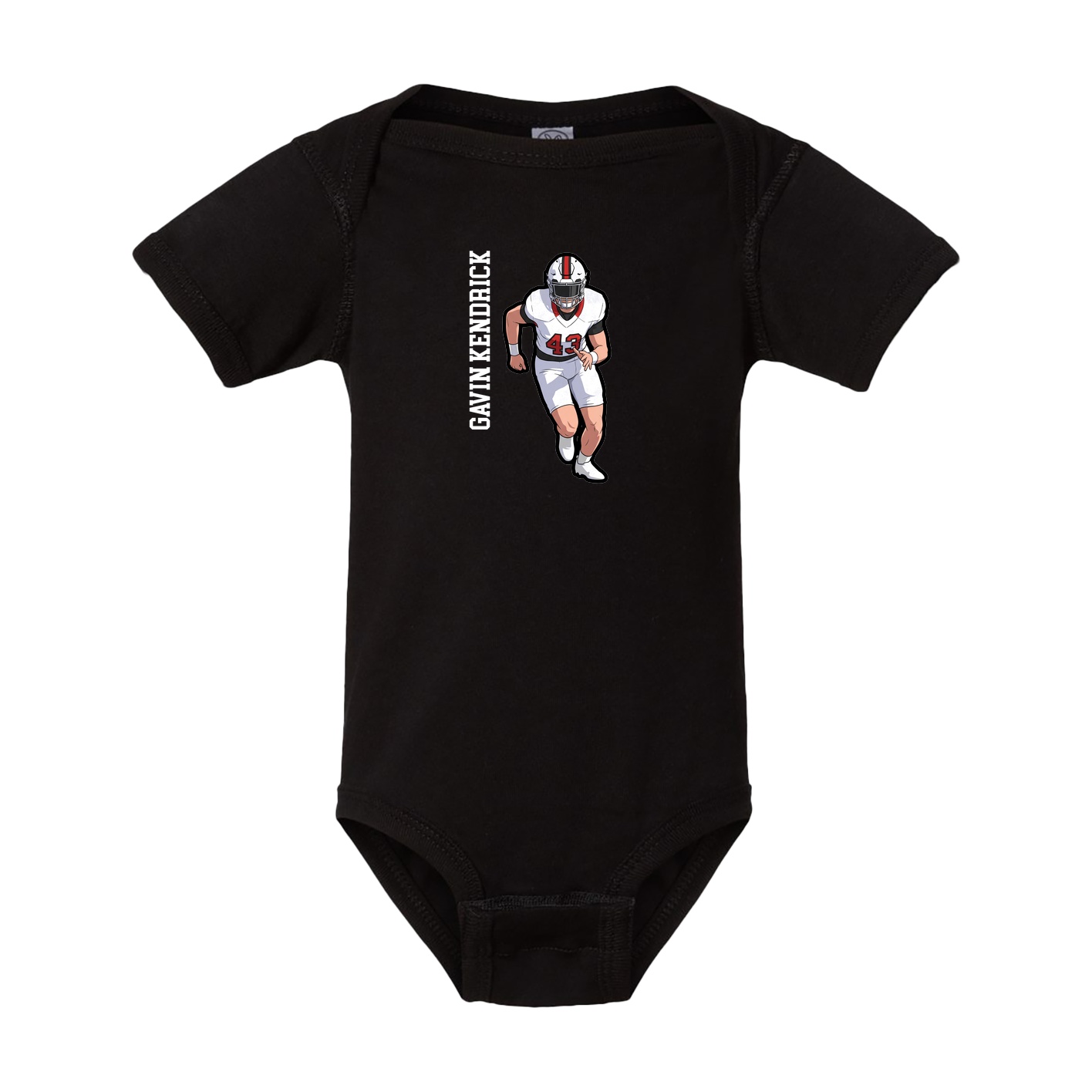 Baby Onesie — Name Vertical in Black
