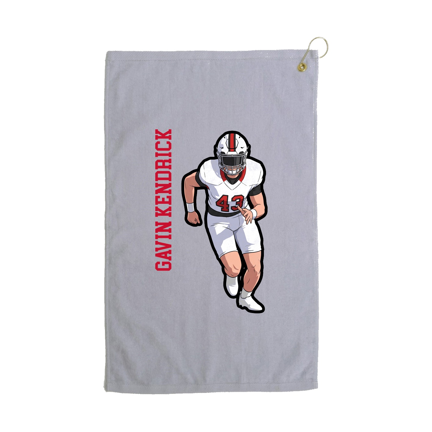Golf Towel — Name Vertical in Grey