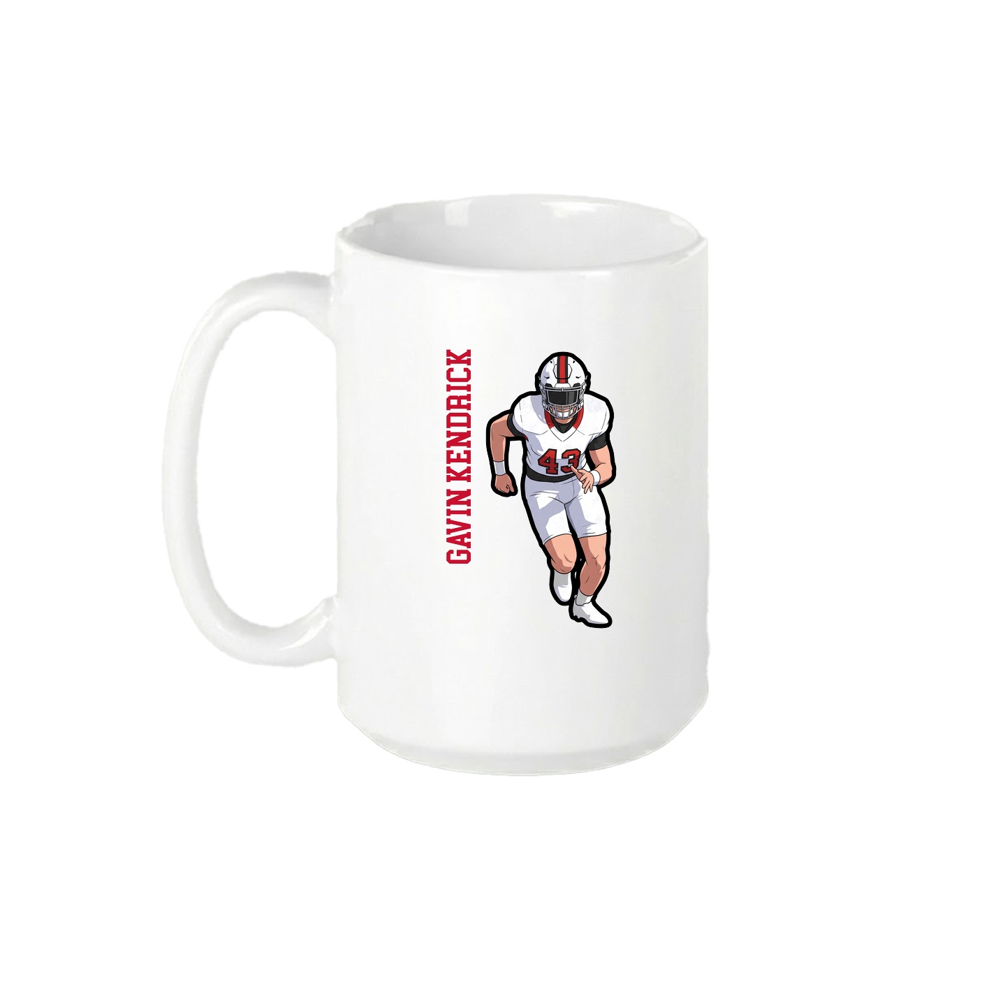 15oz Coffee Mug — Name Vertical in White