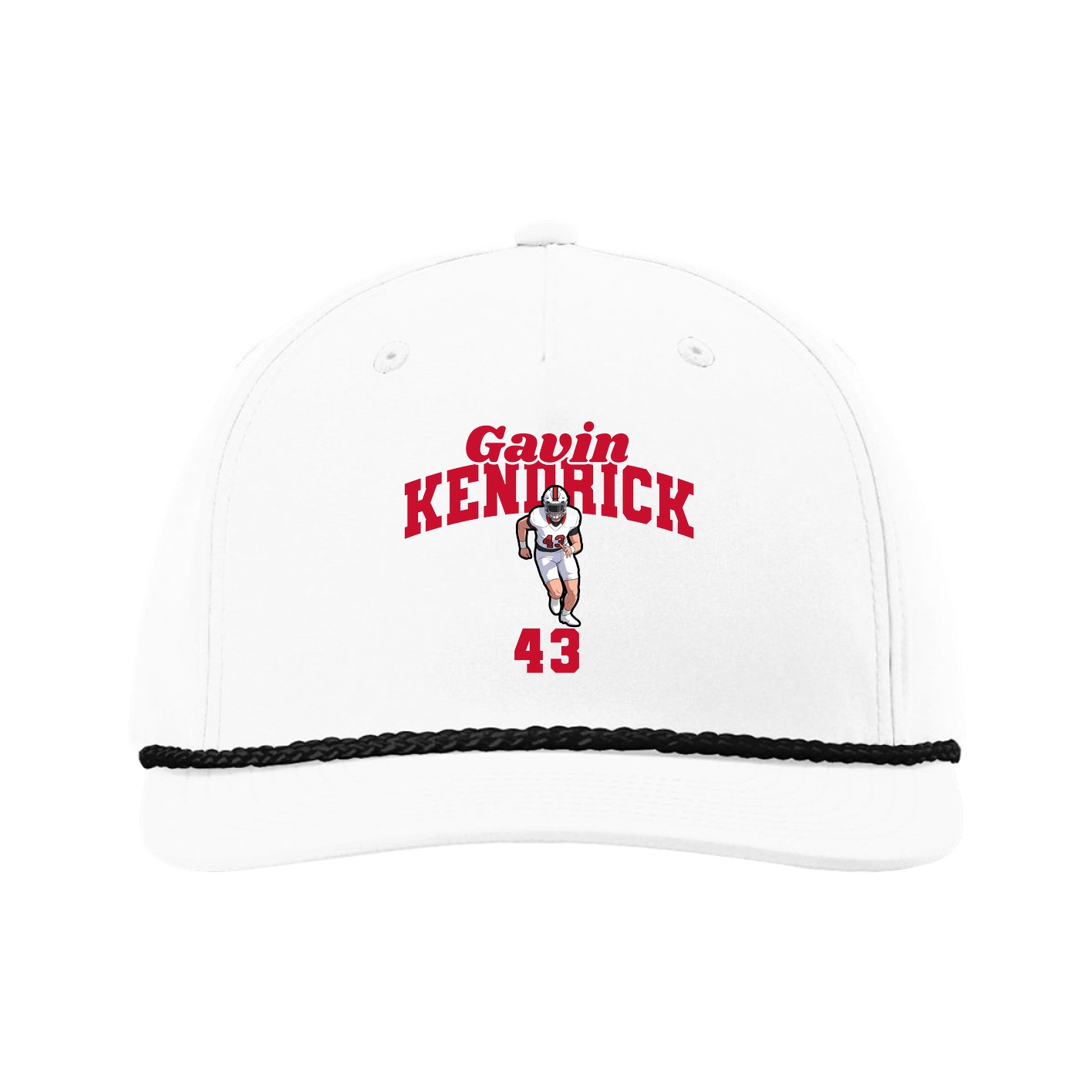 Five-Panel Classic Rope Cap — Signature Arch in White