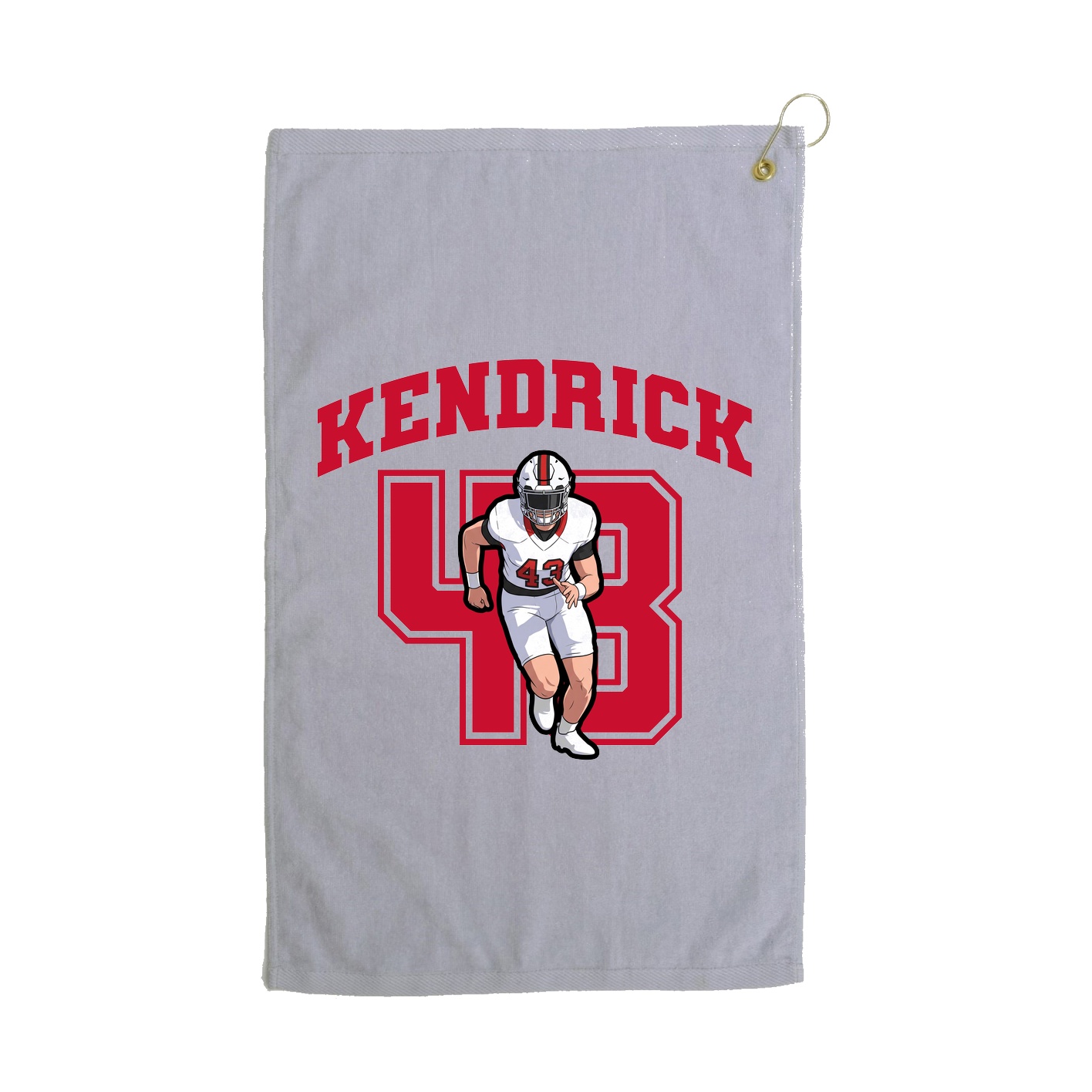 Golf Towel — Number in Grey