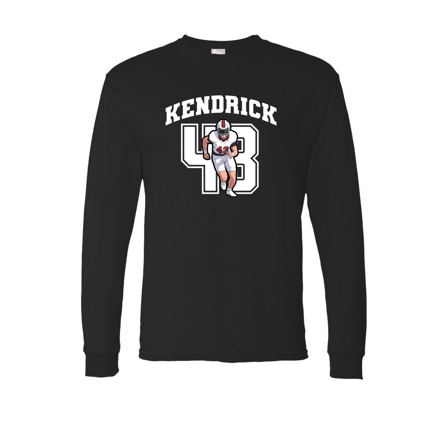 Long Sleeve Tee — Number in Black