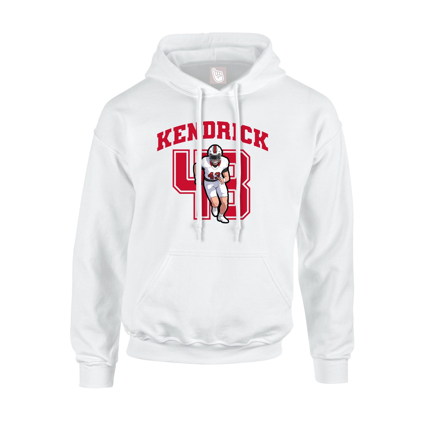 Youth Hoodie — Number in White