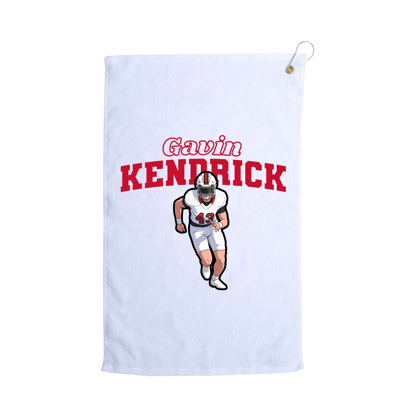 Golf Towel — Name Arch in White