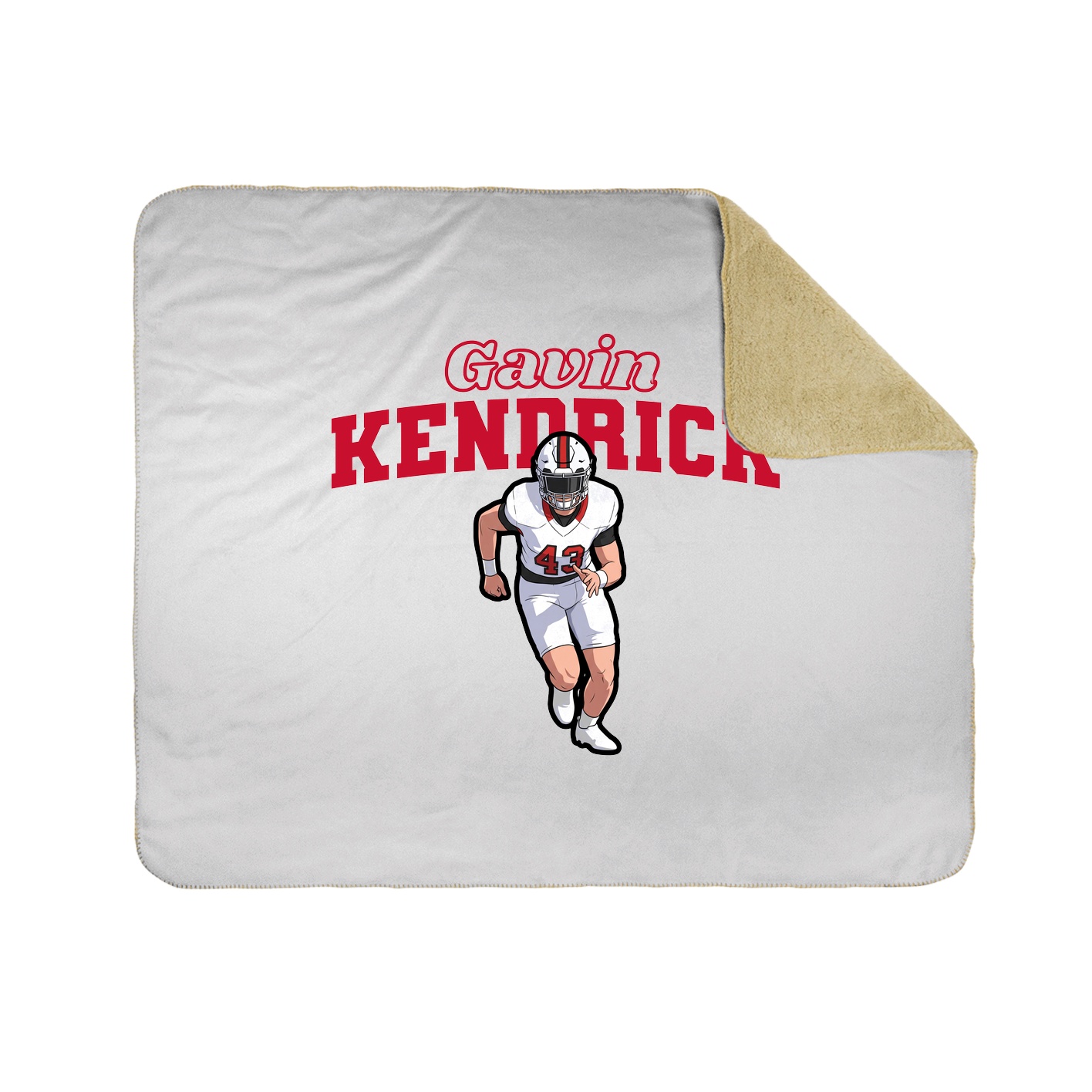Throw Blanket — Name Arch in White