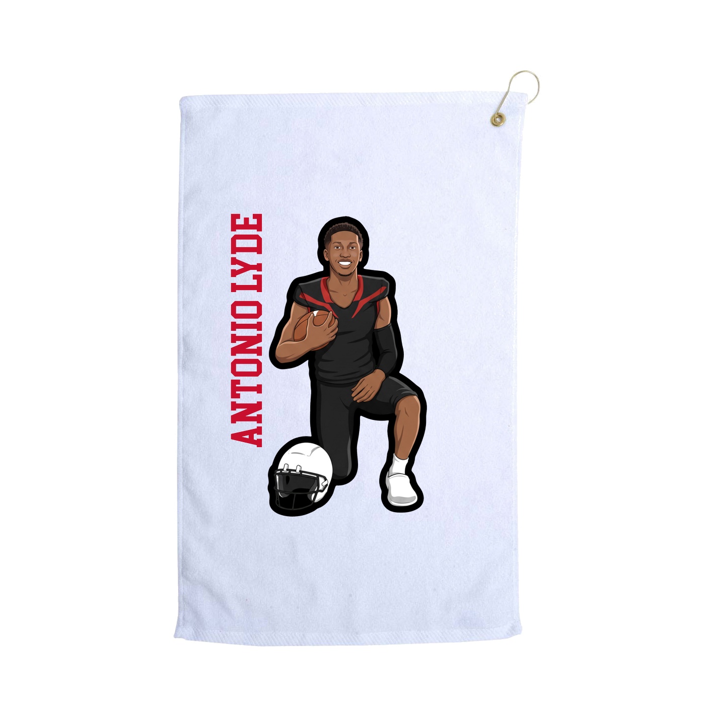 Golf Towel — Name Vertical in White