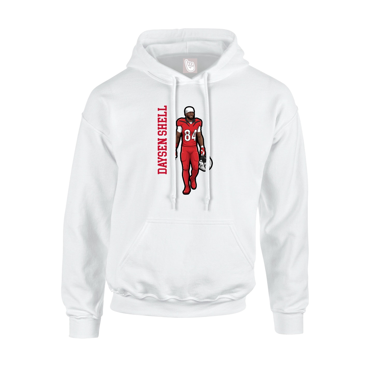 Youth Hoodie — Name Vertical in White