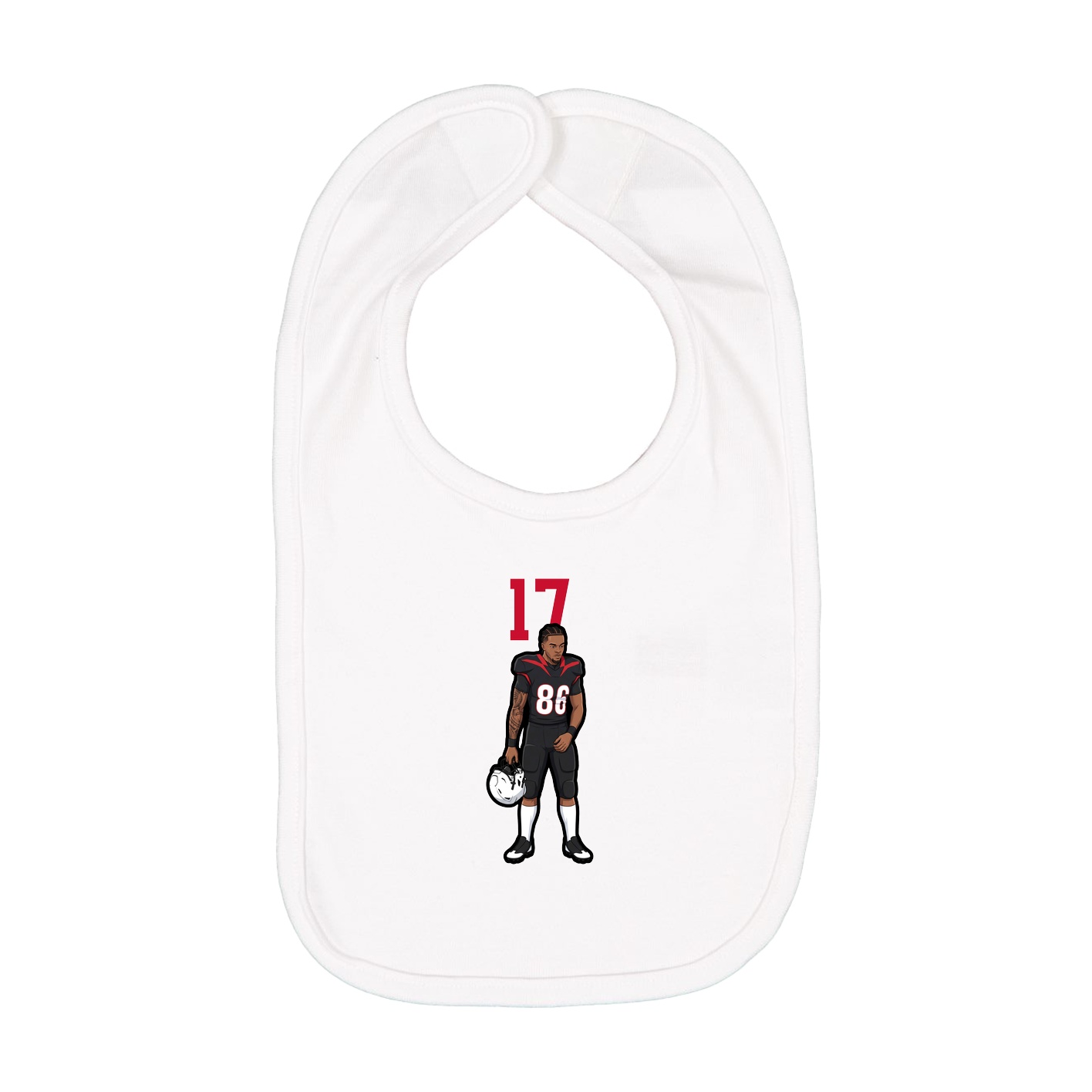 Infant Bib — Number Top in White