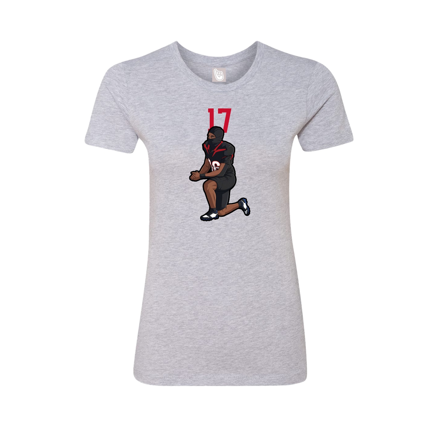 Fitted Women's Tee — Number Top in Grey