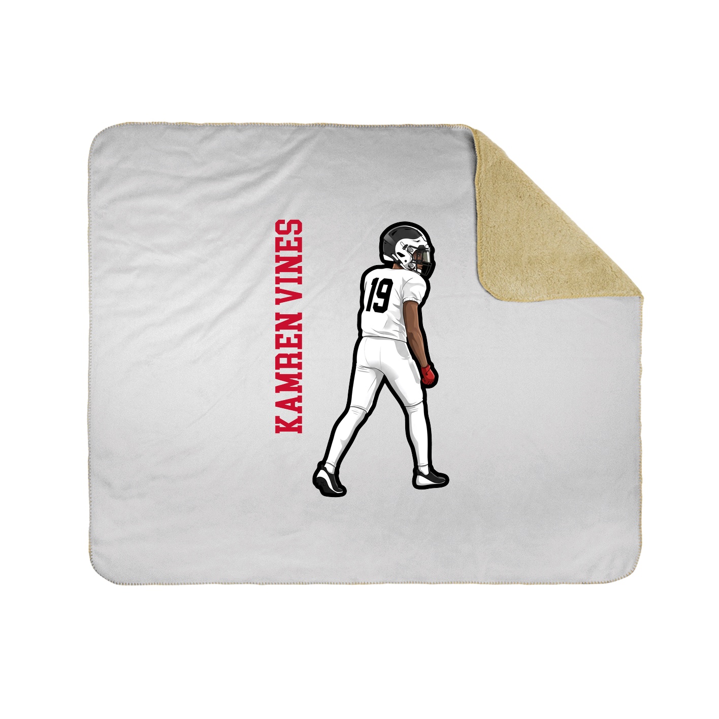Throw Blanket — Name Vertical in White
