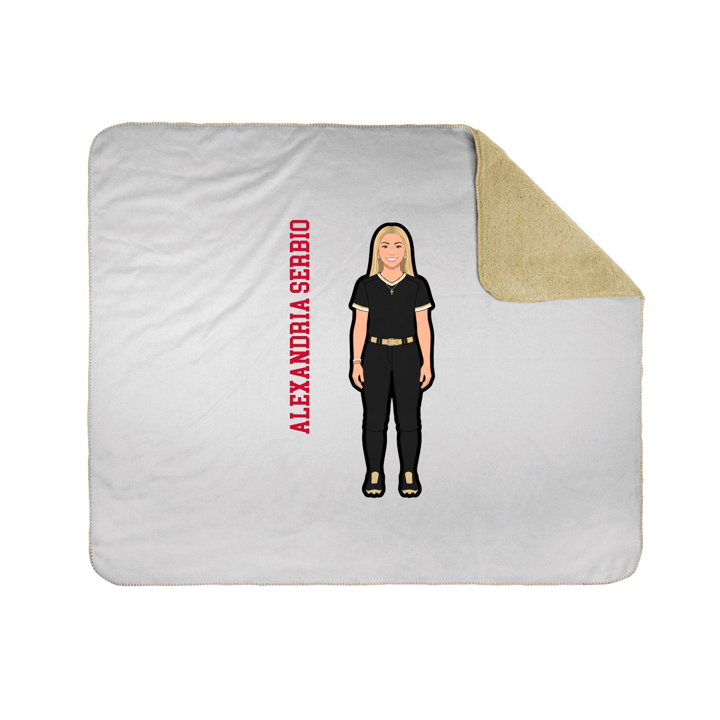 Throw Blanket — Name Vertical in White