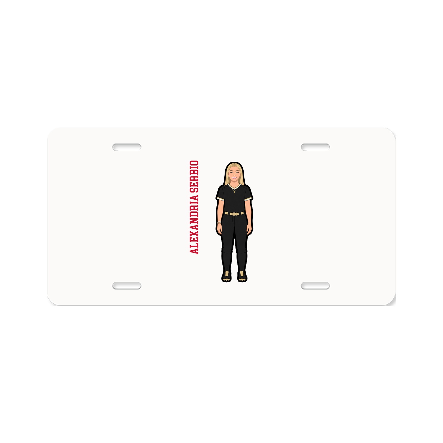 License Plate — Name Vertical in Classic