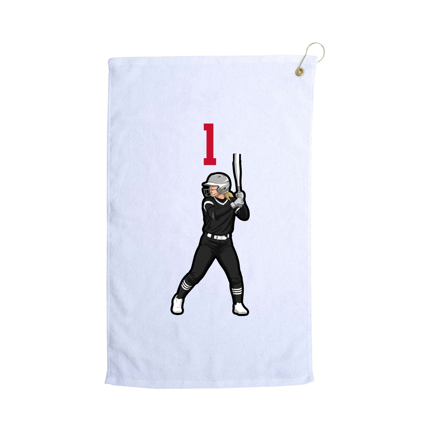 Golf Towel — Number Top in White