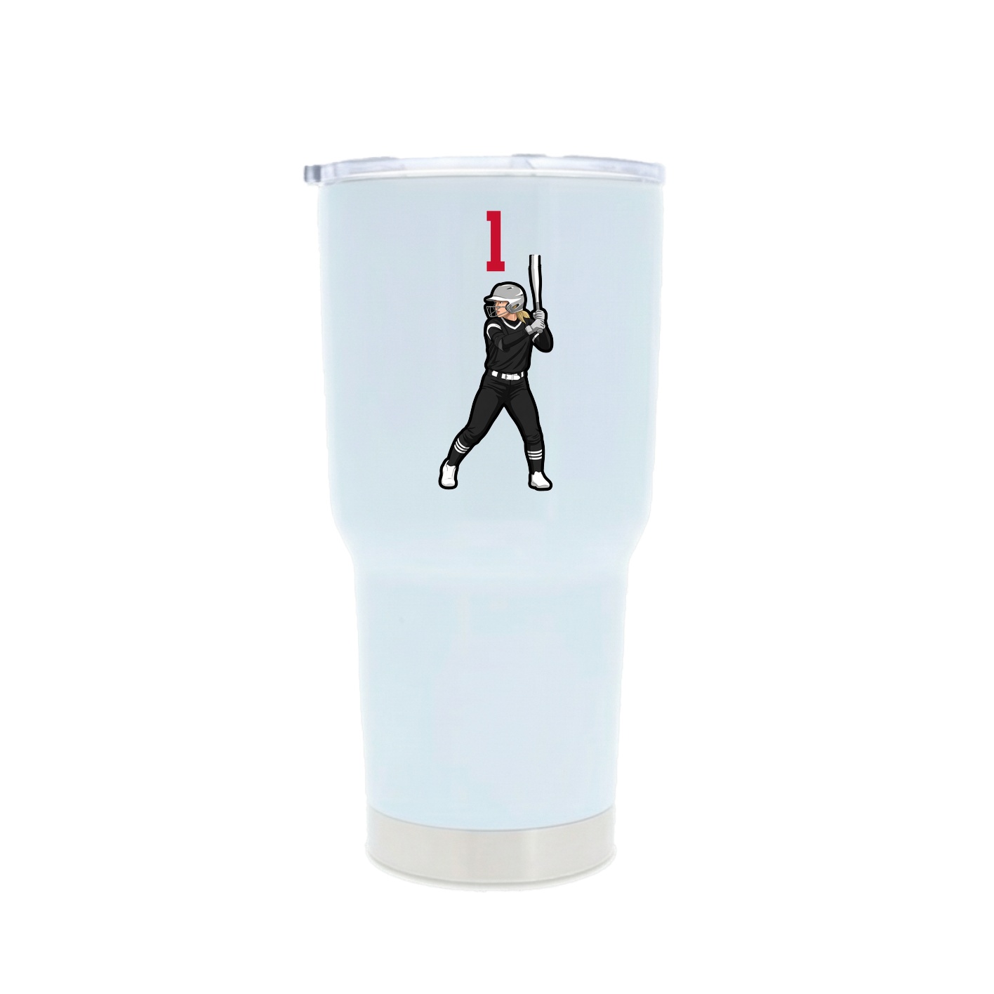 30oz Stainless Steel Tumbler — Number Top in White