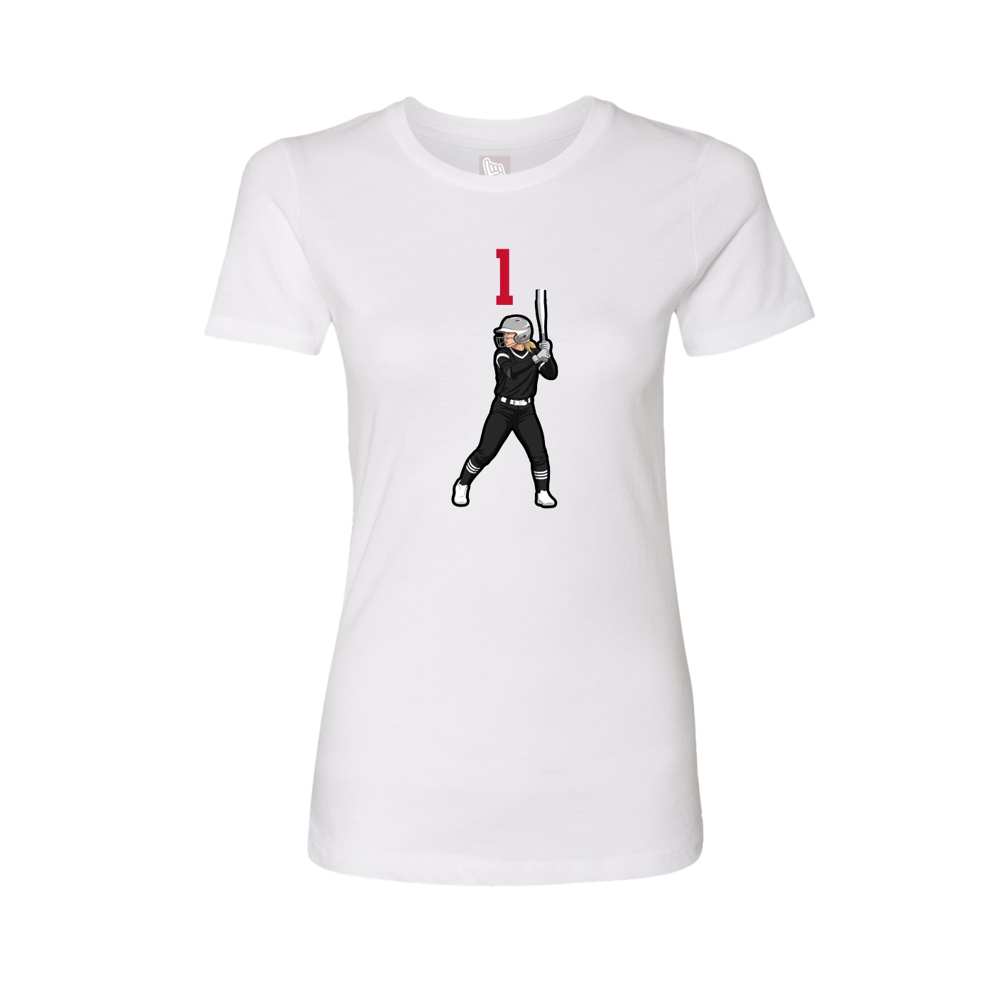 Fitted Women's Tee — Number Top in White