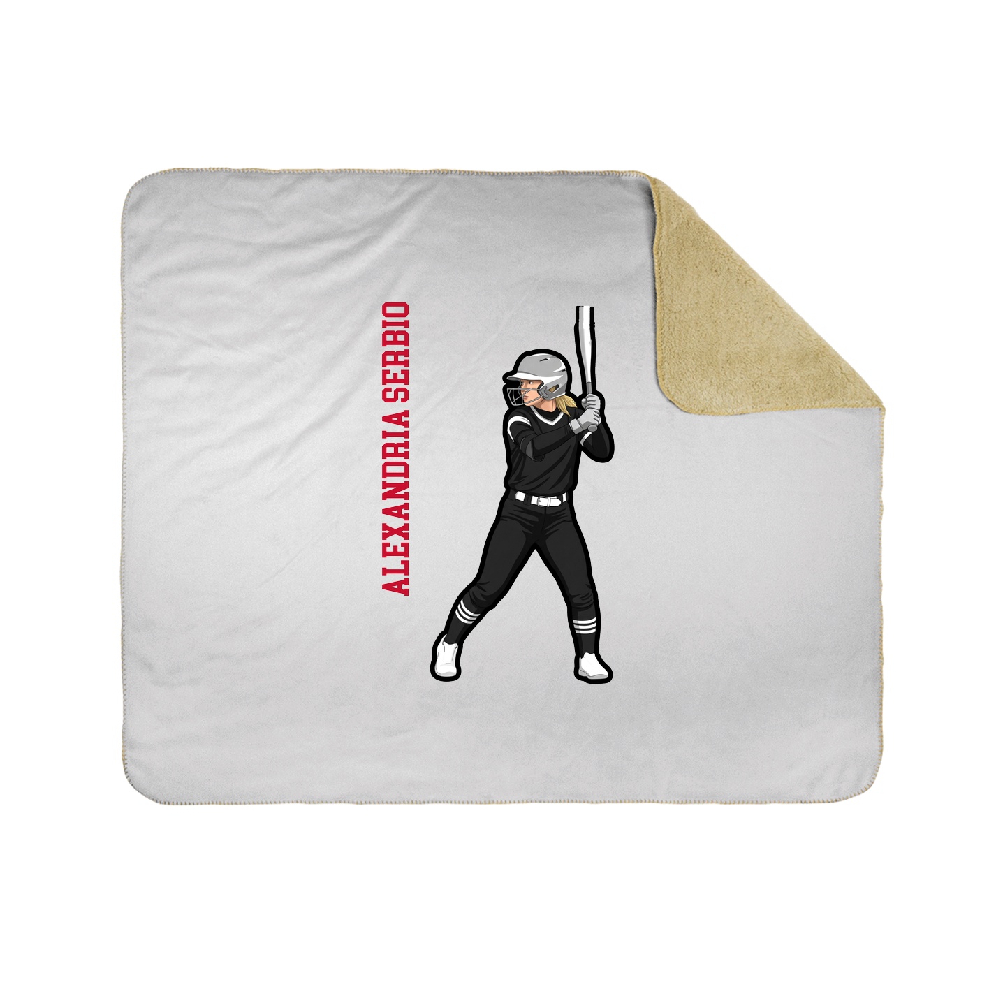 Throw Blanket — Name Vertical in White