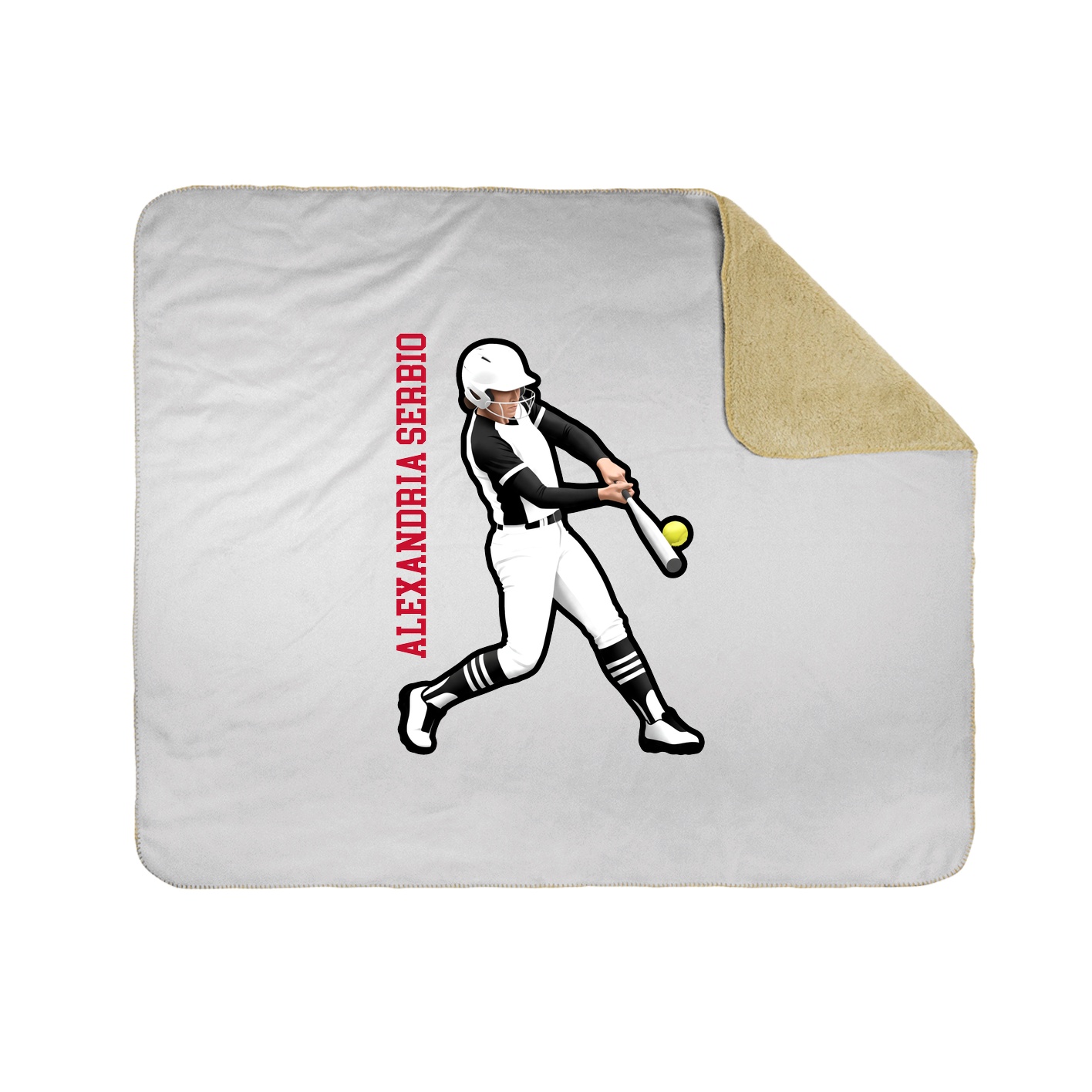 Throw Blanket — Name Vertical in White