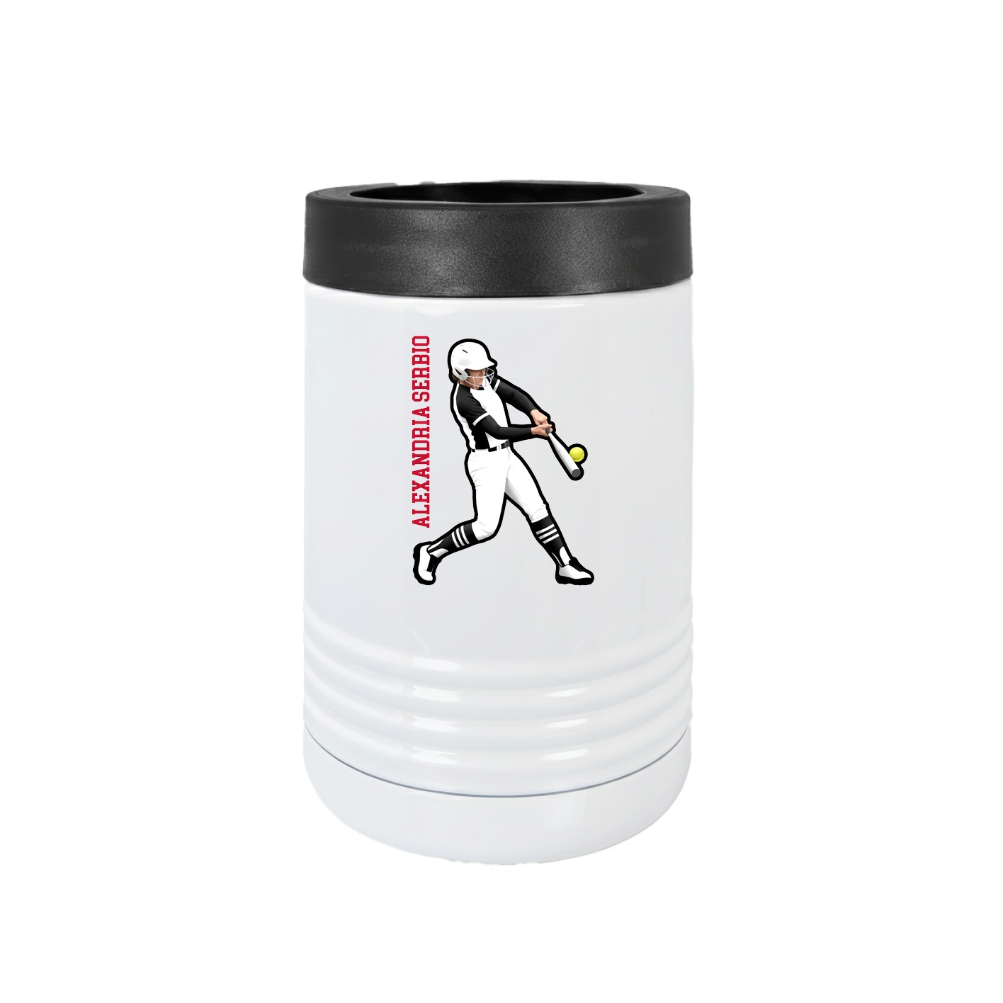 Beverage Holder — Name Vertical in White