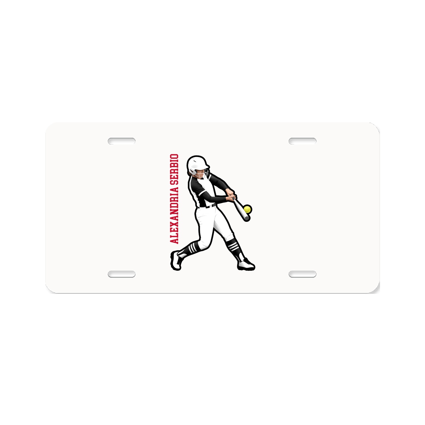 License Plate — Name Vertical in Classic