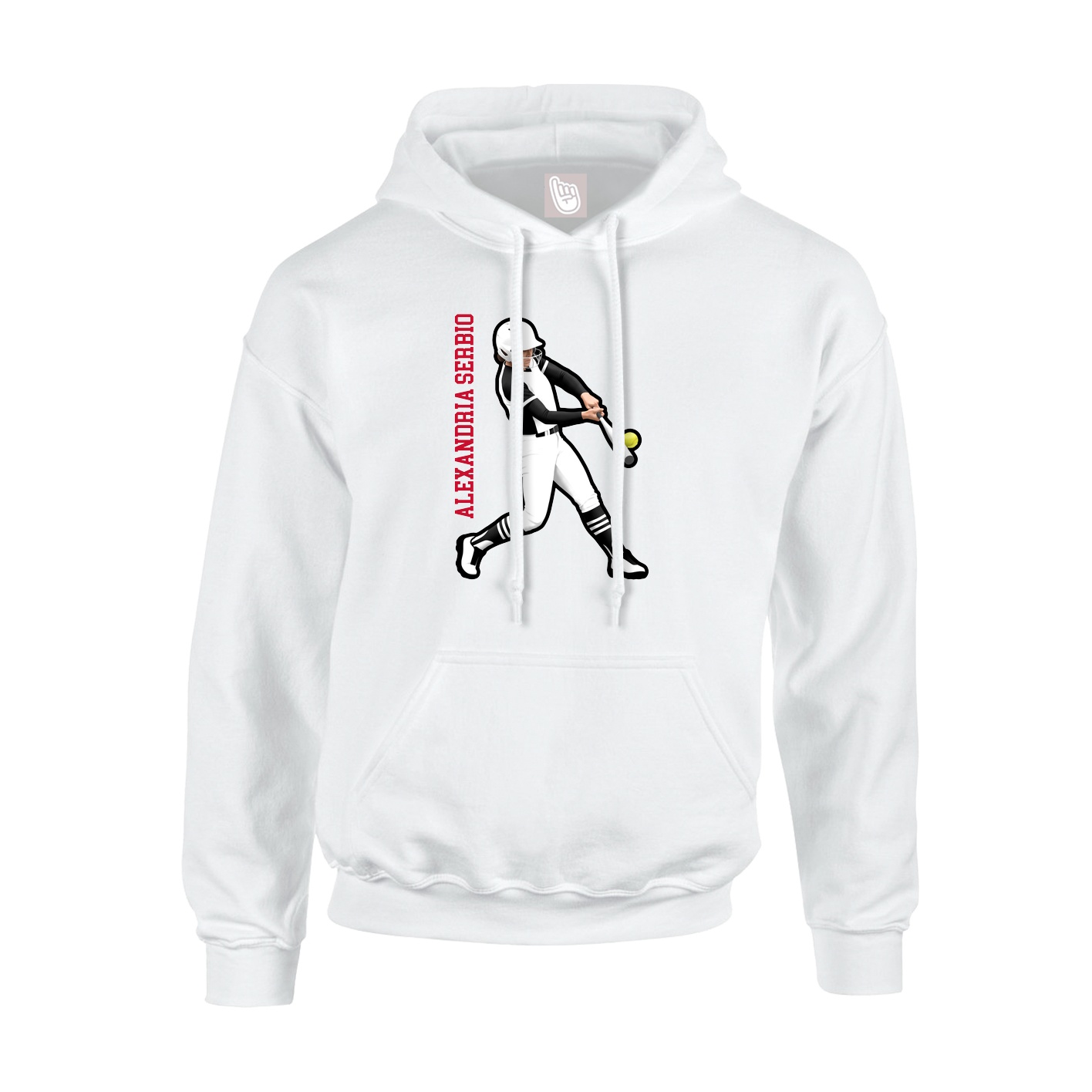 Youth Hoodie — Name Vertical in White