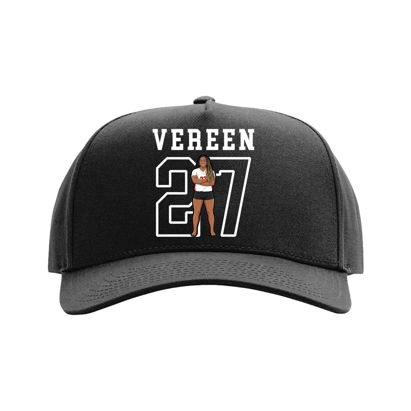 Full Fabric Five-Panel Champ Cap — Shirsey in Black