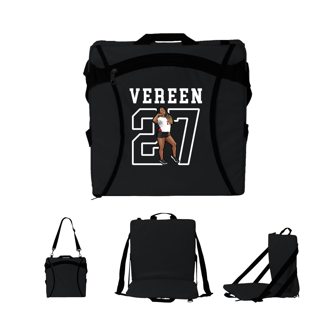 Folding Stadium Seat — Shirsey in Black