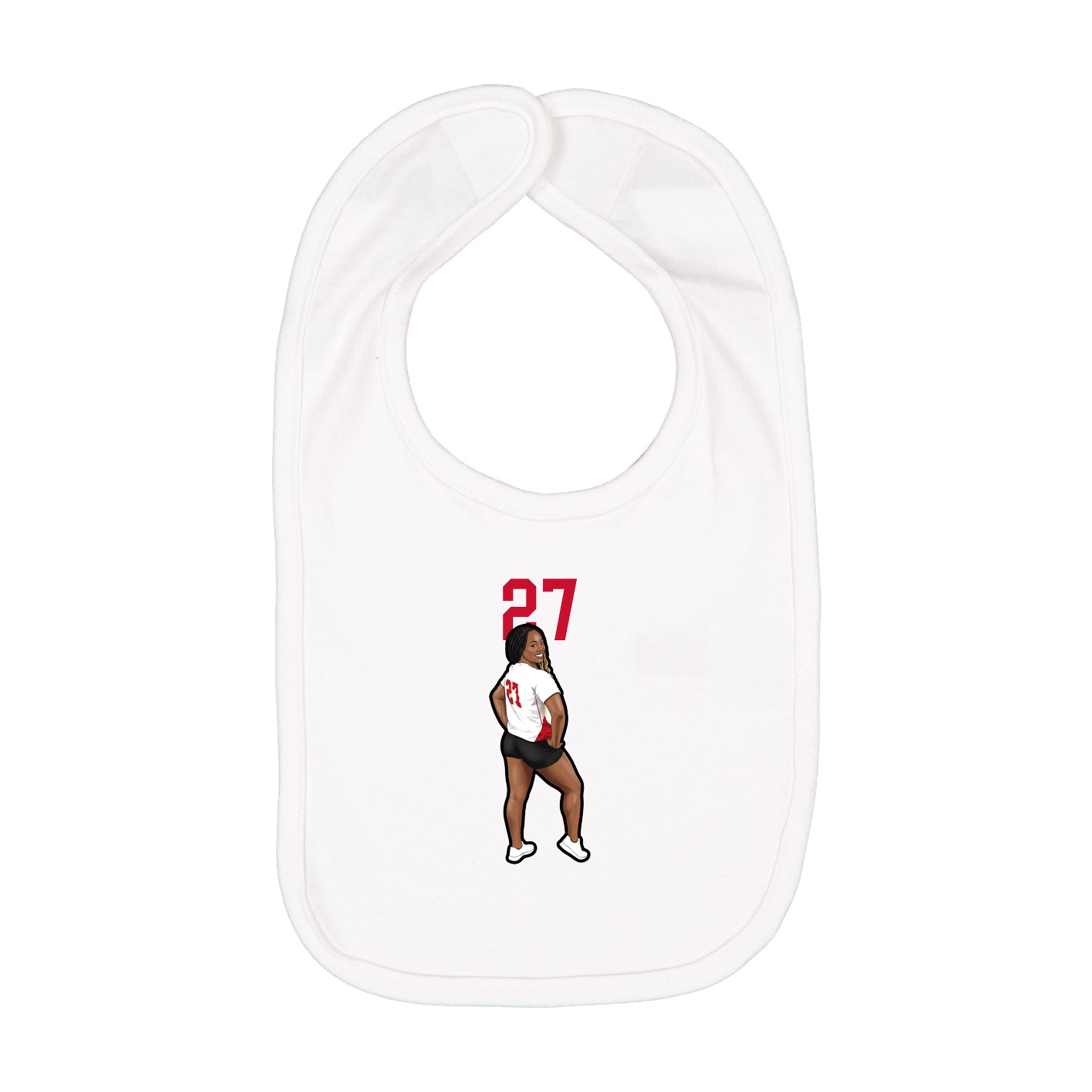 Infant Bib — Number Top in White