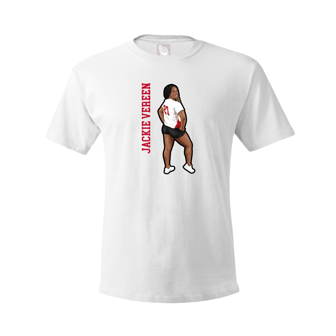 Tee — Name Vertical in White
