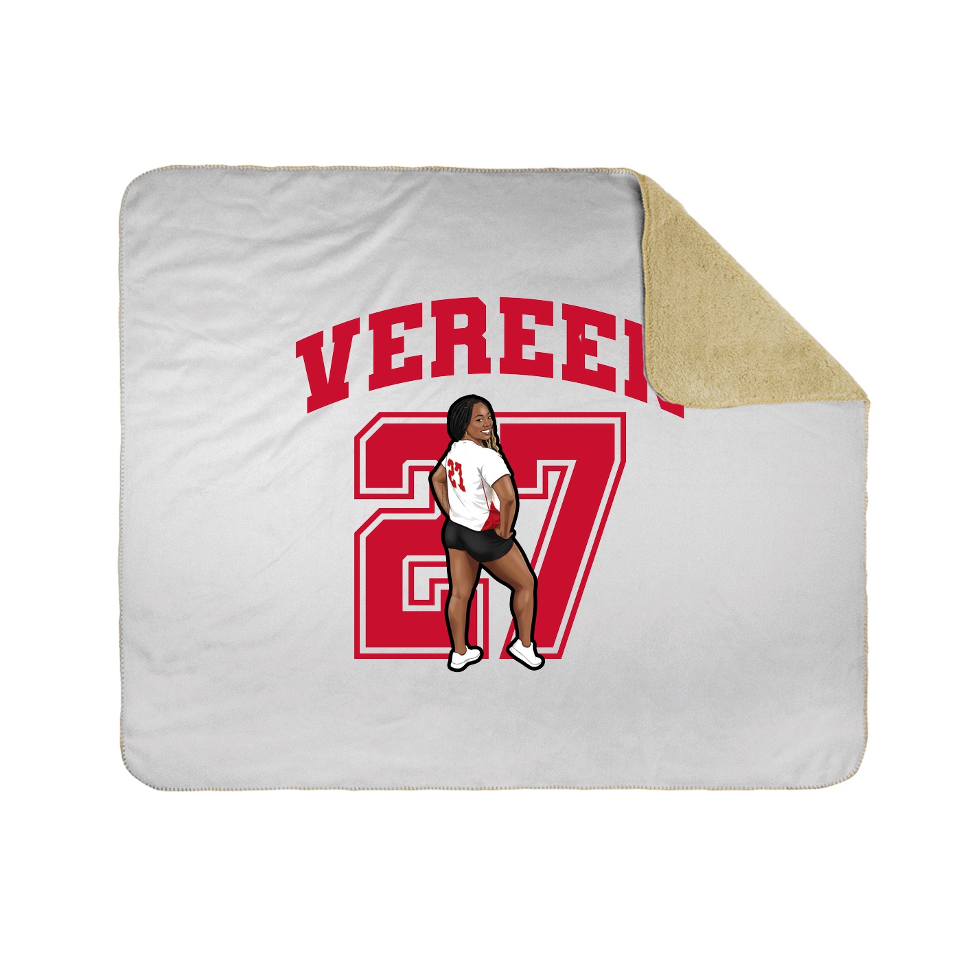Throw Blanket — Number in White